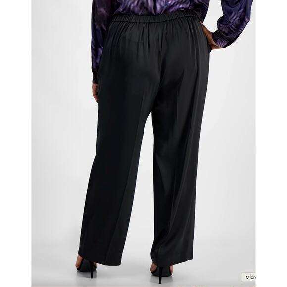 Anne Klein Plus Size Mid-Rise Pull-On Wide-Leg Pants 0X - Picture 2 of 8